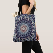 Tote Bag Mandala ronde sans couture motif arabe k (De près)