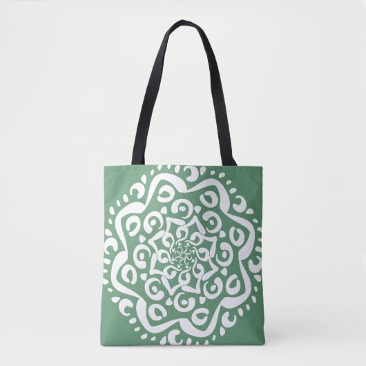 Tote Bag Mandala sage (Devant)