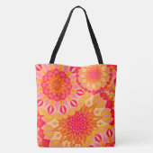 Tote Bag Mandala superposé orange rose jaune (Dos)