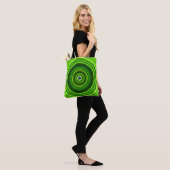 Tote Bag Mandala vert géomagnétique (Sur le modèle)