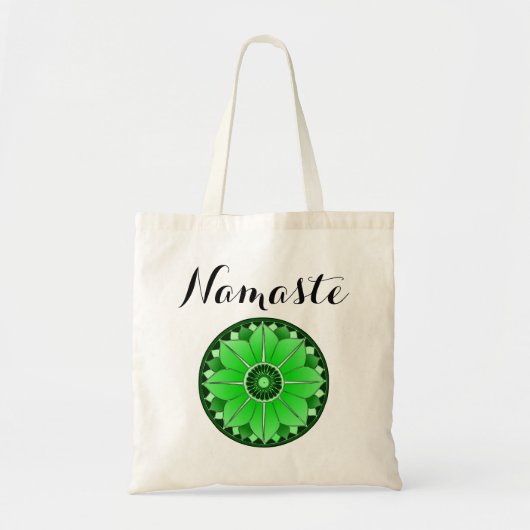 Tote Bag Mandala vert Namaste moderne (Devant)