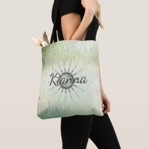 Tote Bag Mandala vintage sur verre poli à la minty