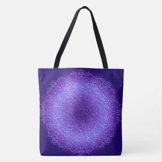 Tote Bag Mandala violet de gradient (Devant)