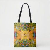 Tote Bag Mandala Yellow Green Gold (Devant)