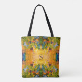Tote Bag Mandala Yellow Green Gold (Dos)