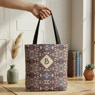 Tote Bag Mandalas de connexion Turquoise, Jaune et Brown