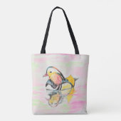 Tote Bag Mandarin Duck Ink et peinture aquarelle (Dos)