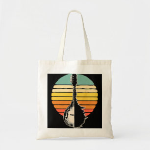 Tote Bag Mandolin Lover Trees Reflection 80s Sunset B rétro