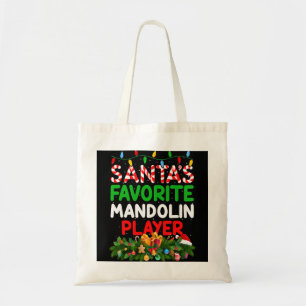 Tote Bag Mandolin Lover Xmas Éclairage Santas Favorite Mand