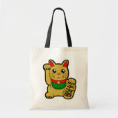 Tote Bag Maneki Neko : Chat Chanceux Doré (Devant)