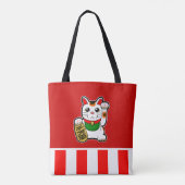 Tote Bag Maneki Neko : Lucky Cat japonais (Dos)