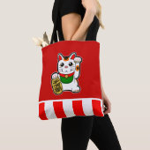 Tote Bag Maneki Neko : Lucky Cat japonais (De près)