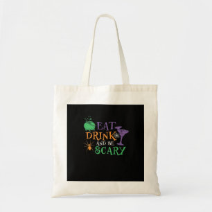 Tote Bag Manger, boire et être effrayant Graphique rétro es