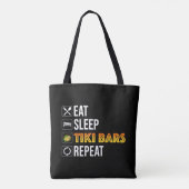 Tote Bag Manger. Dormir. Bars Tiki. Répéter (Dos)