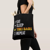Tote Bag Manger. Dormir. Bars Tiki. Répéter (De près)