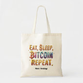 Tote Bag Manger, Dormir, Bitcoin, Répéter Une Cryptomonnaie (Devant)