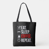 Tote Bag Manger. Dormir. Café. Recommencer (Dos)