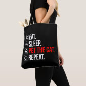 Tote Bag Manger. Dormir. Caresser le chat. Répéter (De près)