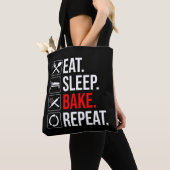 Tote Bag Manger. Dormir. Du pain. Recommencer (De près)