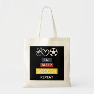 Tote Bag Manger, Dormir, Football, Répéter