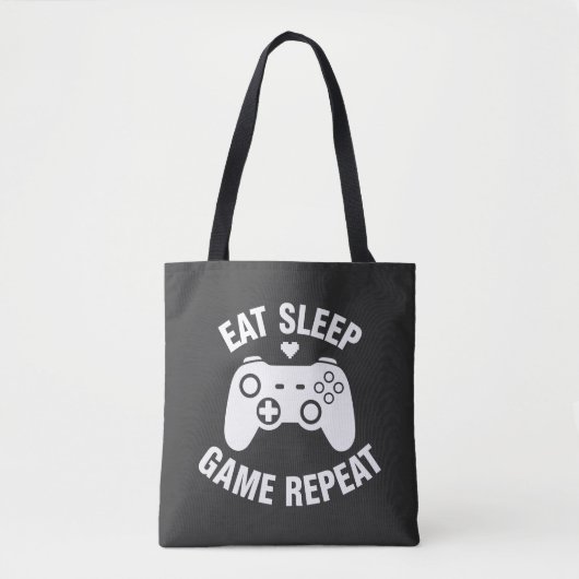 Tote Bag Manger Dormir Jouer Répéter - Conception de citati (Devant)
