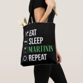 Tote Bag Manger. Dormir. Martinis. Répéter. (De près)