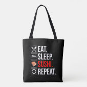 Tote Bag Manger. Dormir. Sushi. Répéter (Dos)