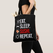 Tote Bag Manger. Dormir. Sushi. Répéter (De près)