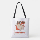Tote Bag Manger est mon super-puissance rouge carlin style (Dos)