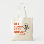 Tote Bag Manger Sleep Poop Répéter mignon Octobre Squelette (Devant)