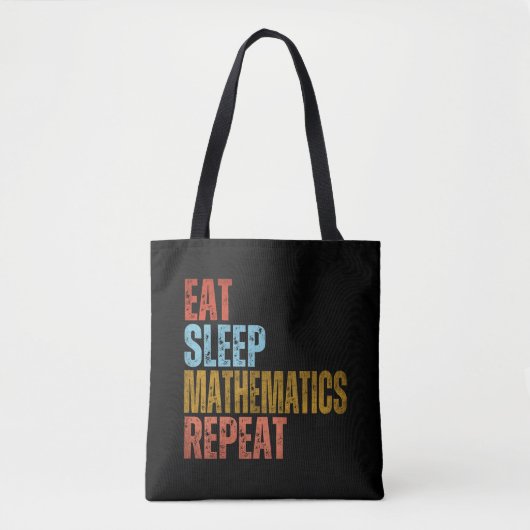 TOTE BAG MANGER SOMMEIL MATHÉMATIQUES RÉPÉTER (Devant)
