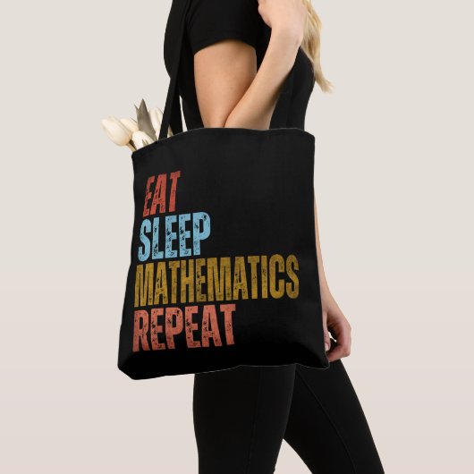 TOTE BAG MANGER SOMMEIL MATHÉMATIQUES RÉPÉTER (De près)
