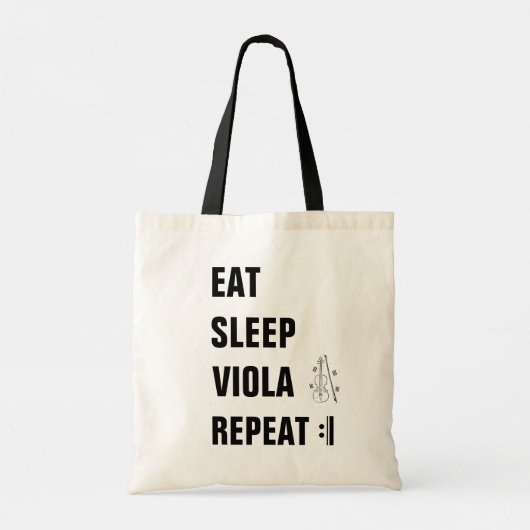Tote Bag Manger Viola de sommeil Répéter la musique (Dos)