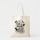 Tote Bag Mangez Boire et soyez effrayant Halloween Crow et (Devant)