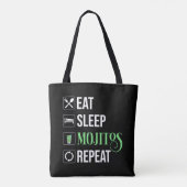 Tote Bag Mangez des mojitos du sommeil Répéter (Dos)