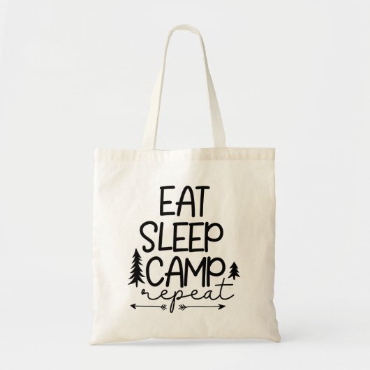 Tote Bag Mangez le camp de sommeil Répéter drôle (Devant)