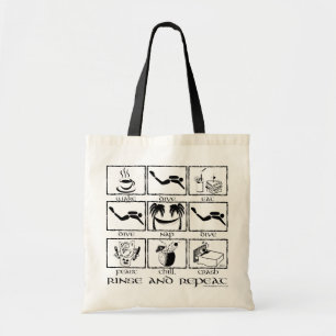 Tote Bag Mangez le rinçage et la répétition de piqué de