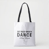 Tote Bag Mangez le sommeil Danse du souffle Noir et Blanc (Devant)