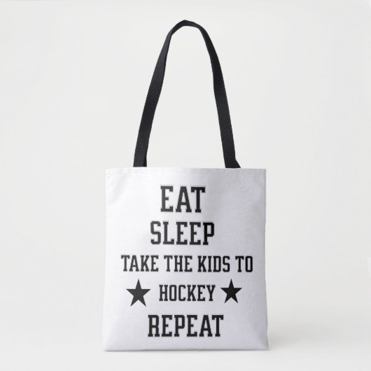 Tote Bag Mangez le sommeil Prenez les enfants au hockey rép (Devant)