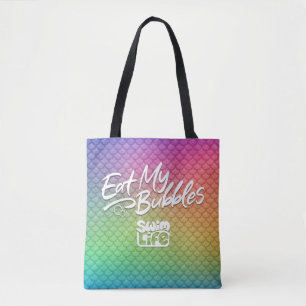 Tote Bag "Mangez mes bulles" Rainbow écailles natation