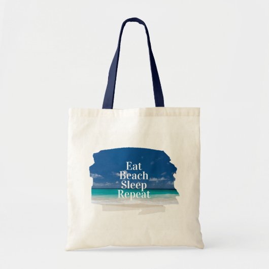 Tote Bag Mangez Plage du sommeil Répéter Eau tropicale Turq (Devant)