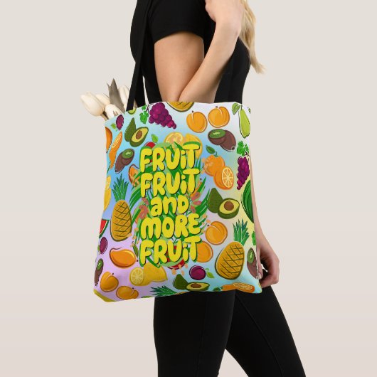 Tote Bag Mangez plus de fruits | yoga alimentaire sain moti (De près)
