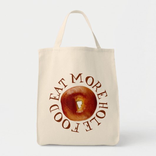 Tote Bag Mangez plus de nourriture de trous (Devant)