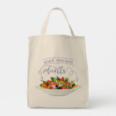 Tote Bag Mangez plus de plantes frais motivation salade let (Dos)