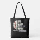 Tote Bag Mangez Sleep Baseball Répéter Funny Baseball Playe (Dos)