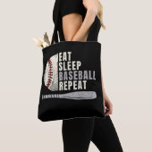Tote Bag Mangez Sleep Baseball Répéter Funny Baseball Playe (De près)