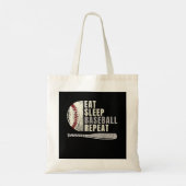 Tote Bag Mangez Sleep Baseball Répéter Funny Baseball Playe (Dos)
