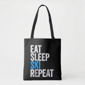 Tote Bag Mangez Sleep Ski Répétez Le Cadeau De Ski (Devant)