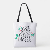 Tote Bag Mangez un verre et soyez joyeux Design (Dos)