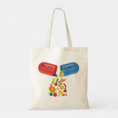 Tote Bag Mangez vos verts Veggie Pill Nutrition Alimentatio (Dos)